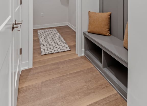 Built-In Nook Area With Bench Seating & Storage Off The Entrance