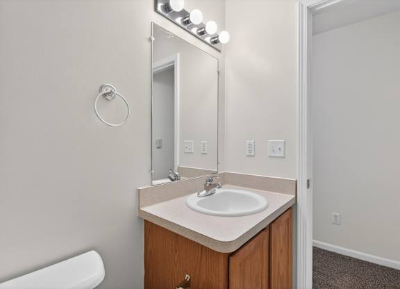 Bathroom with Wood cabinetry