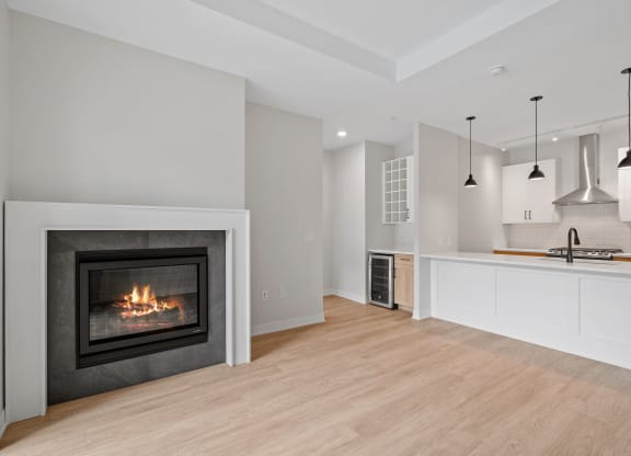 Spacious Living Area with Fireplace