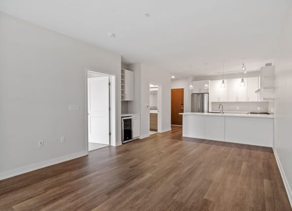 Spacious Living Area With Wood-Style Flooring