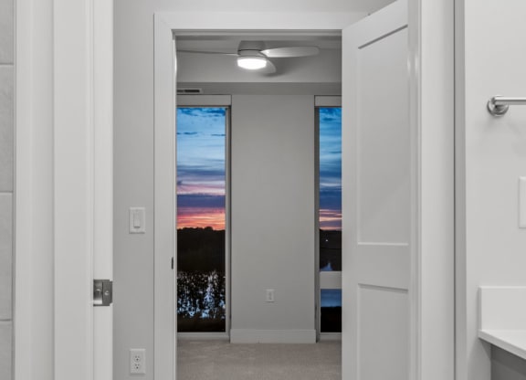 Spacious Walk-In Closet with Built-In Shelving