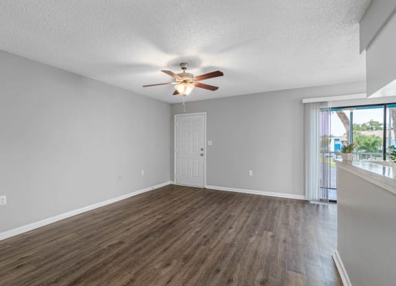 Spacious Living Area With Wood-Style Flooring