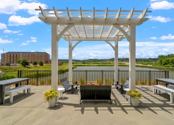 Patio with White Pergola