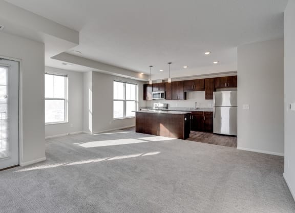 Open Concept Kitchen, Dining & Living Room