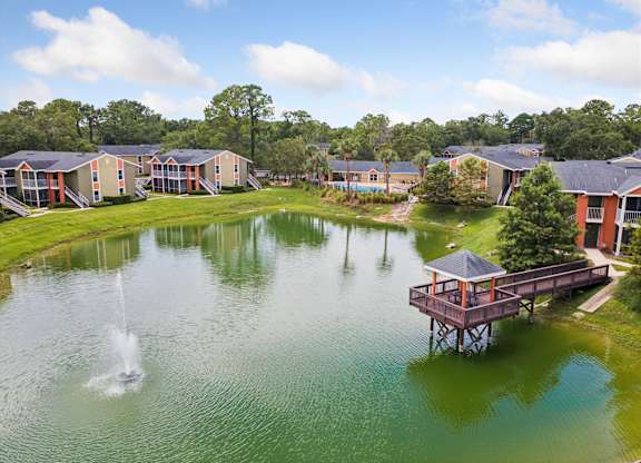 Community Pond with Fountain