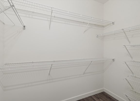 Walk-In Closet With Built-In Shelving