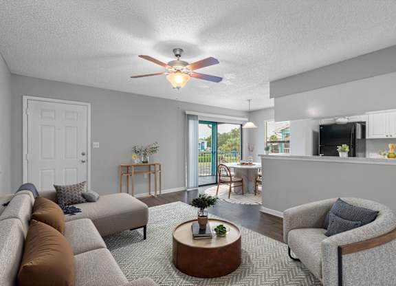 Spacious Living Area With Wood-Style Flooring