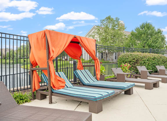 Cabana seating near pool