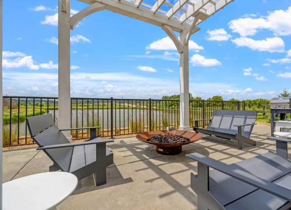 Patio with White Pergola