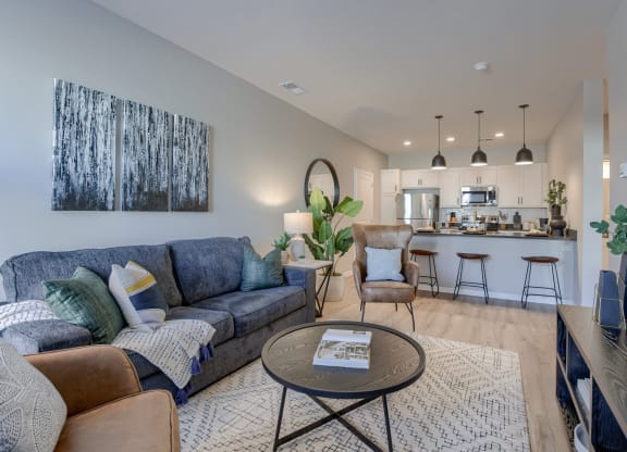 Spacious Living Area With Wood-Style Flooring