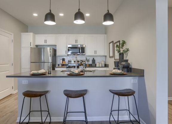 Kitchen with Overhead Lighting