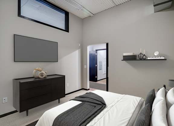 Bedroom with High Ceilings