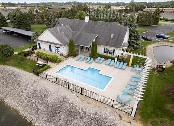 Aerial View of Pool and Clubhouse