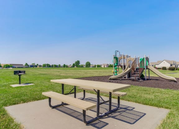 Picnic Table Near The Outdoor Playground Area