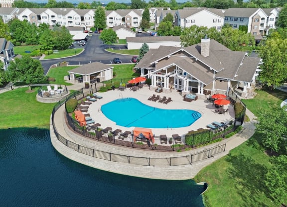 Aerial View of Pool and Clubhouse