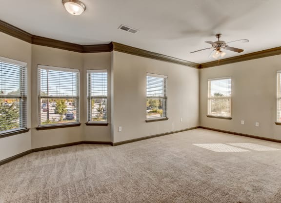 Spacious Living Area with Carpet