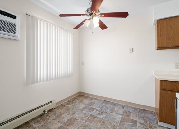 Separate Dining Area with Ceiling Fan