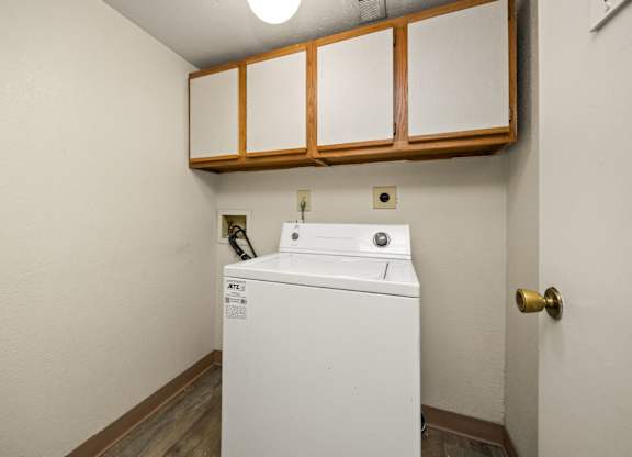 Washer and Dryer with Built In Shelving