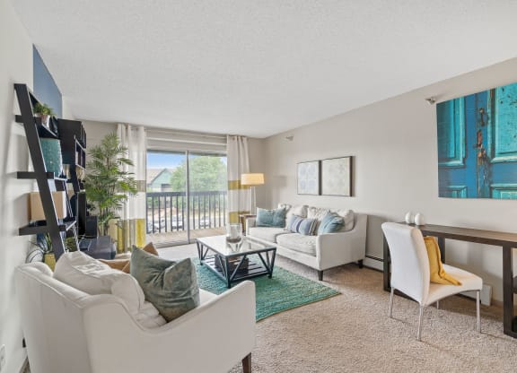 Spacious Living Area with Carpet