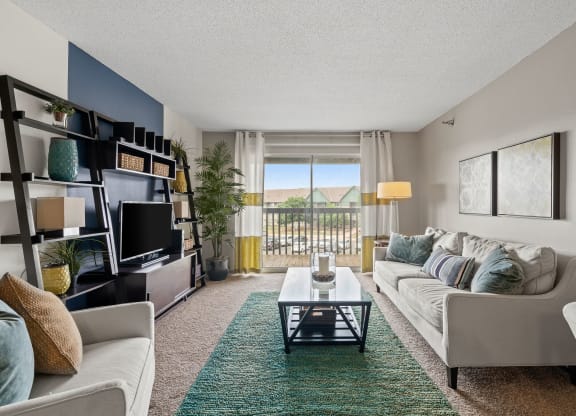 Spacious Living Area with Carpet