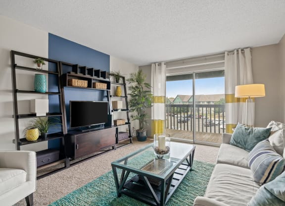 Spacious Living Area with Carpet