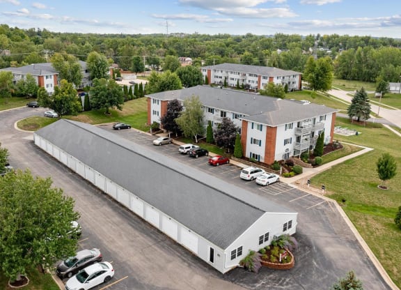 Aerial View of Detached Garages