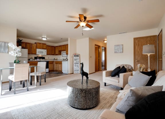 Open-Concept Living, Dining & Kitchen