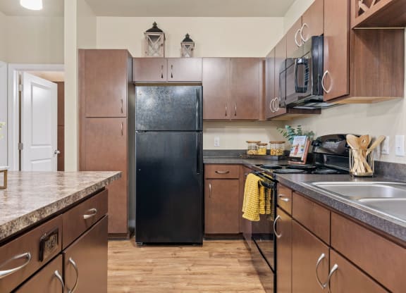 Kitchen with Black Appliances