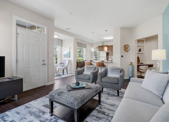 Spacious Living Area With Wood-Style Flooring