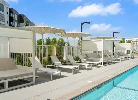 Outdoor Pool with Cabanas