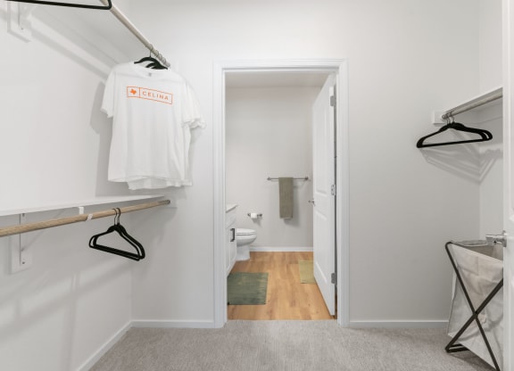 Walk-In Closet With Built-In Shelving