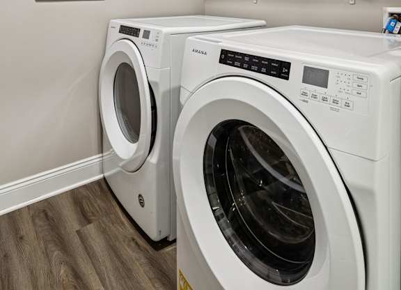 Washer and Dryer with Built In Shelving