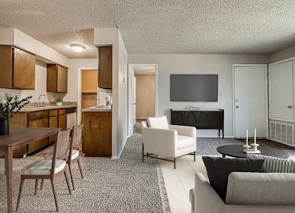 Living Room with Plush Carpeting