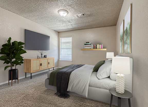 Bedroom with Plush Carpeting