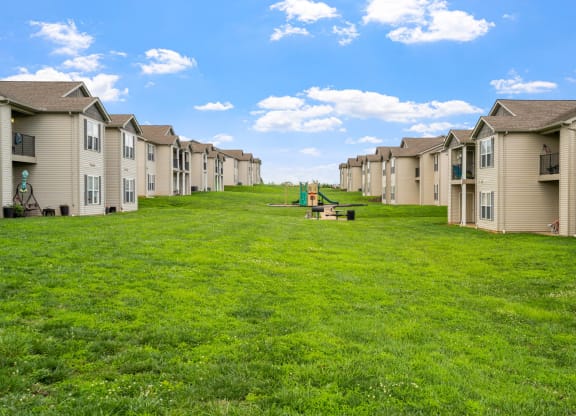 Grassy Area Between Buildings