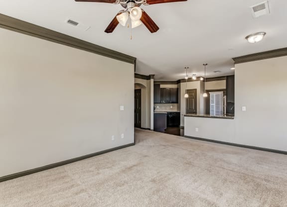 Spacious Living Area with Carpet