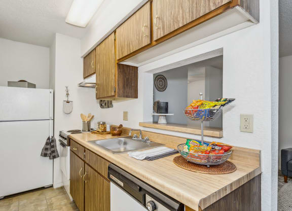 Kitchen with Wood Cabinets