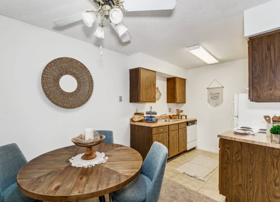Separate Dining Area with Ceiling Fan
