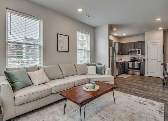 Spacious Living Area with Wood-Style Flooring