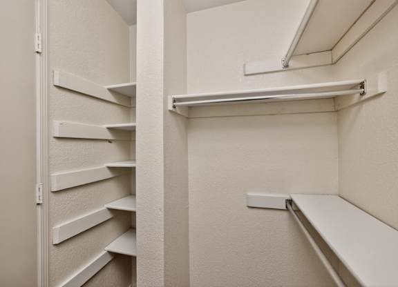 Walk-In Closet With Built-In Shelving