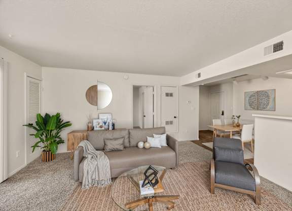 Living Room with Plush Carpeting