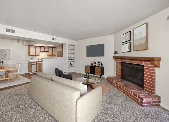 Living Room with Fireplace
