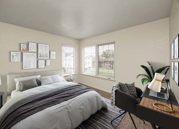 Bedroom with Plush Carpeting