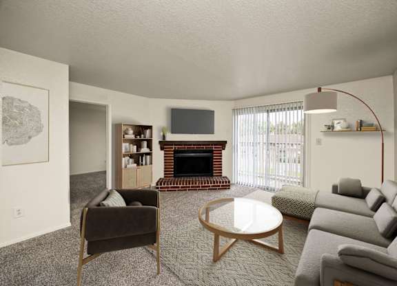 Living Area with Fireplace