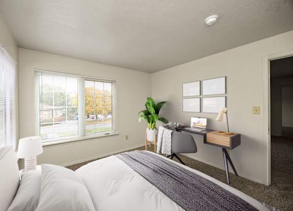 Bedroom with Large Window