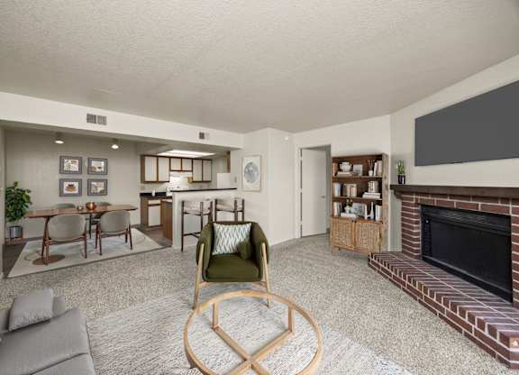 Living Room with Plush Carpeting