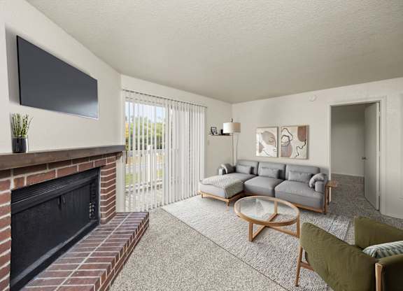 Living Room with Fireplace