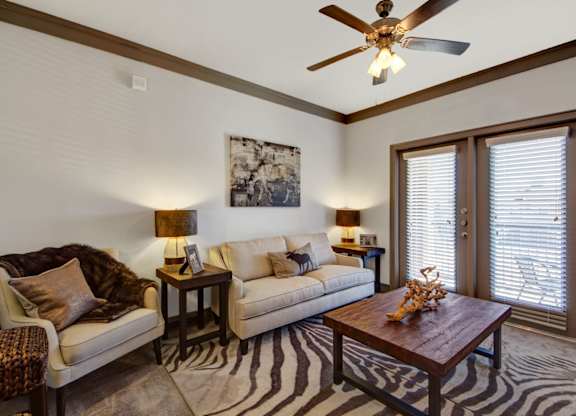 Living Room with Ceiling Fan