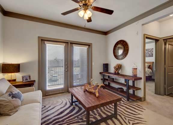 Spacious Living Area with Carpet