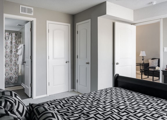 Carpeted Bedroom with Attached Bathroom
